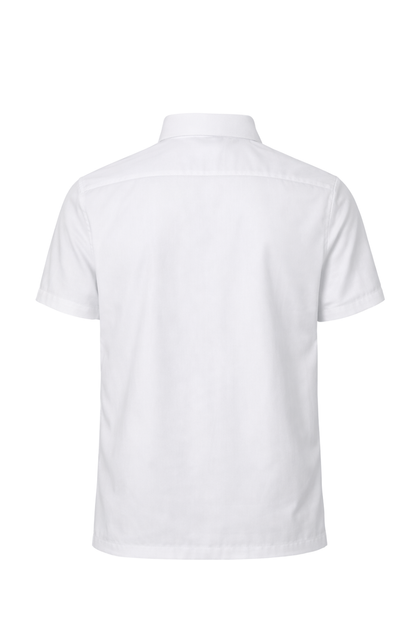 Short Sleeve Button Up Oxford Shirt in White