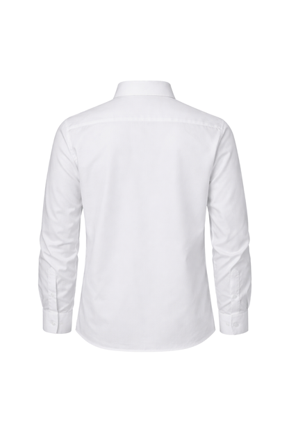 Long Sleeve Button Up Oxford Shirt in White