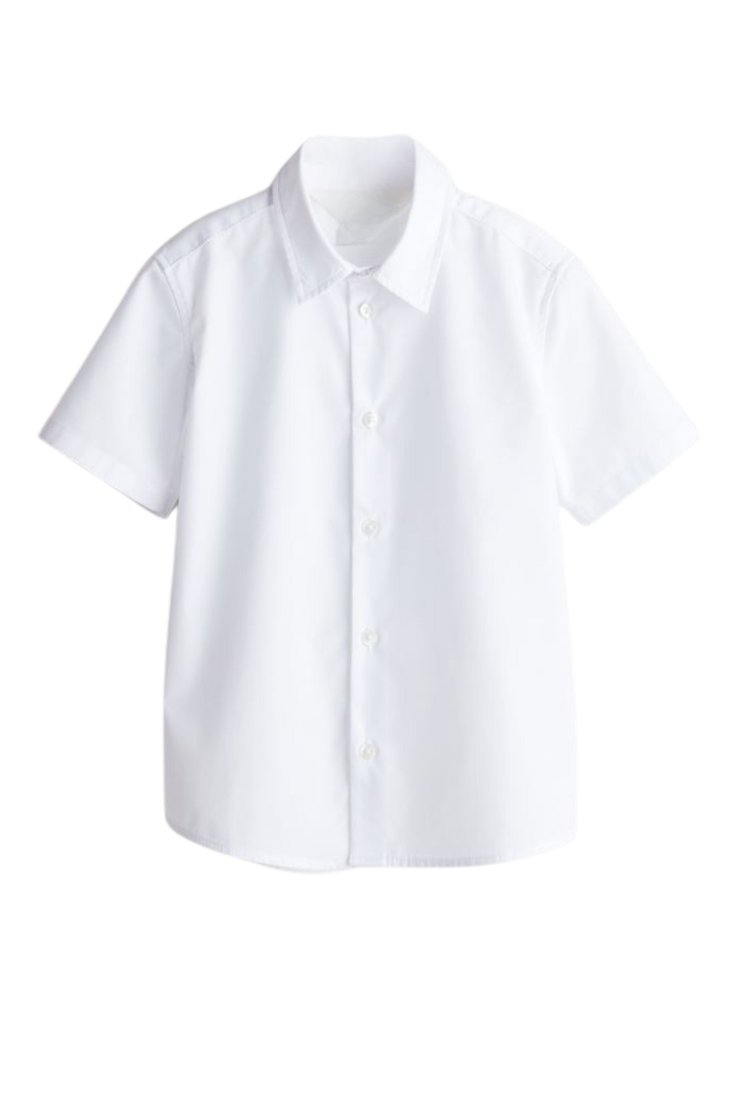 Short Sleeve Button Up Oxford Shirt in White
