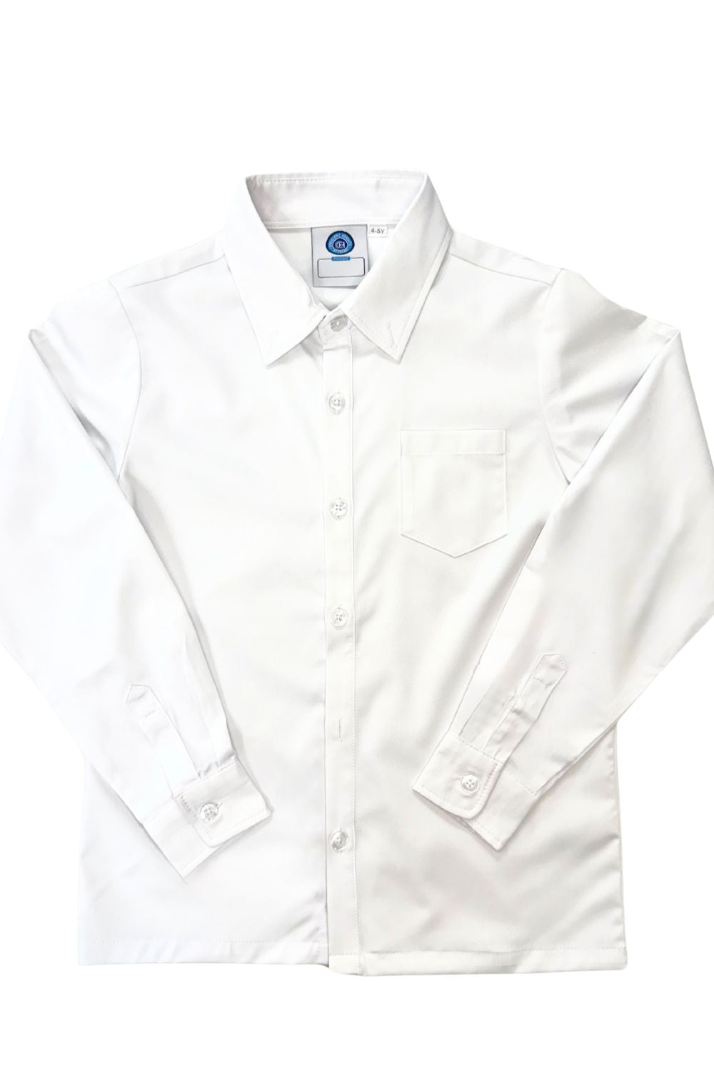 Long Sleeve Button Up Oxford Shirt in White